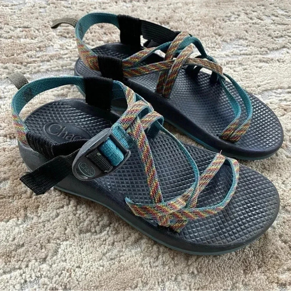 Chaco ZX2 Classic Blue Red Yellow Boulder Walking Hiking Sandals Boost: 4 - Picture 3 of 9